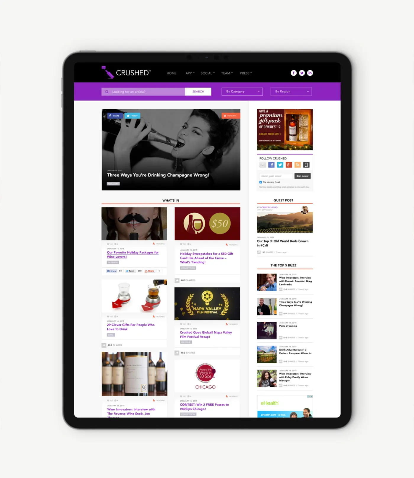 Crushed Mobile App Website