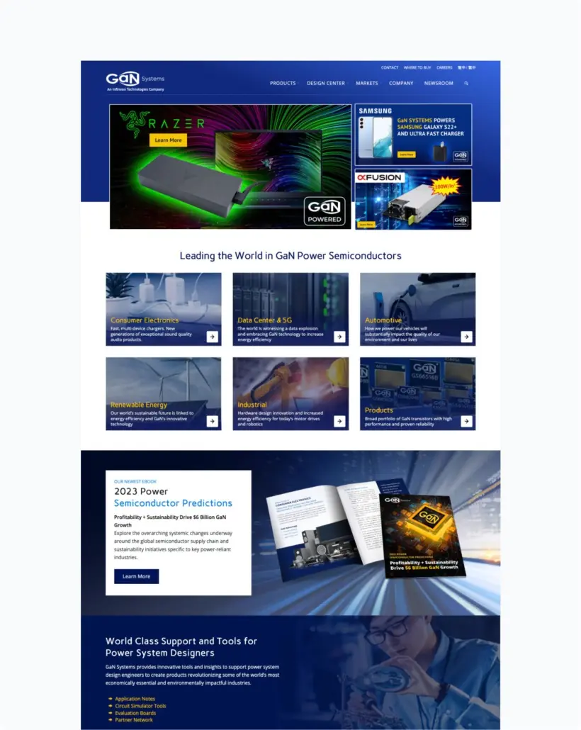 Gansystems b2b website design home mobile