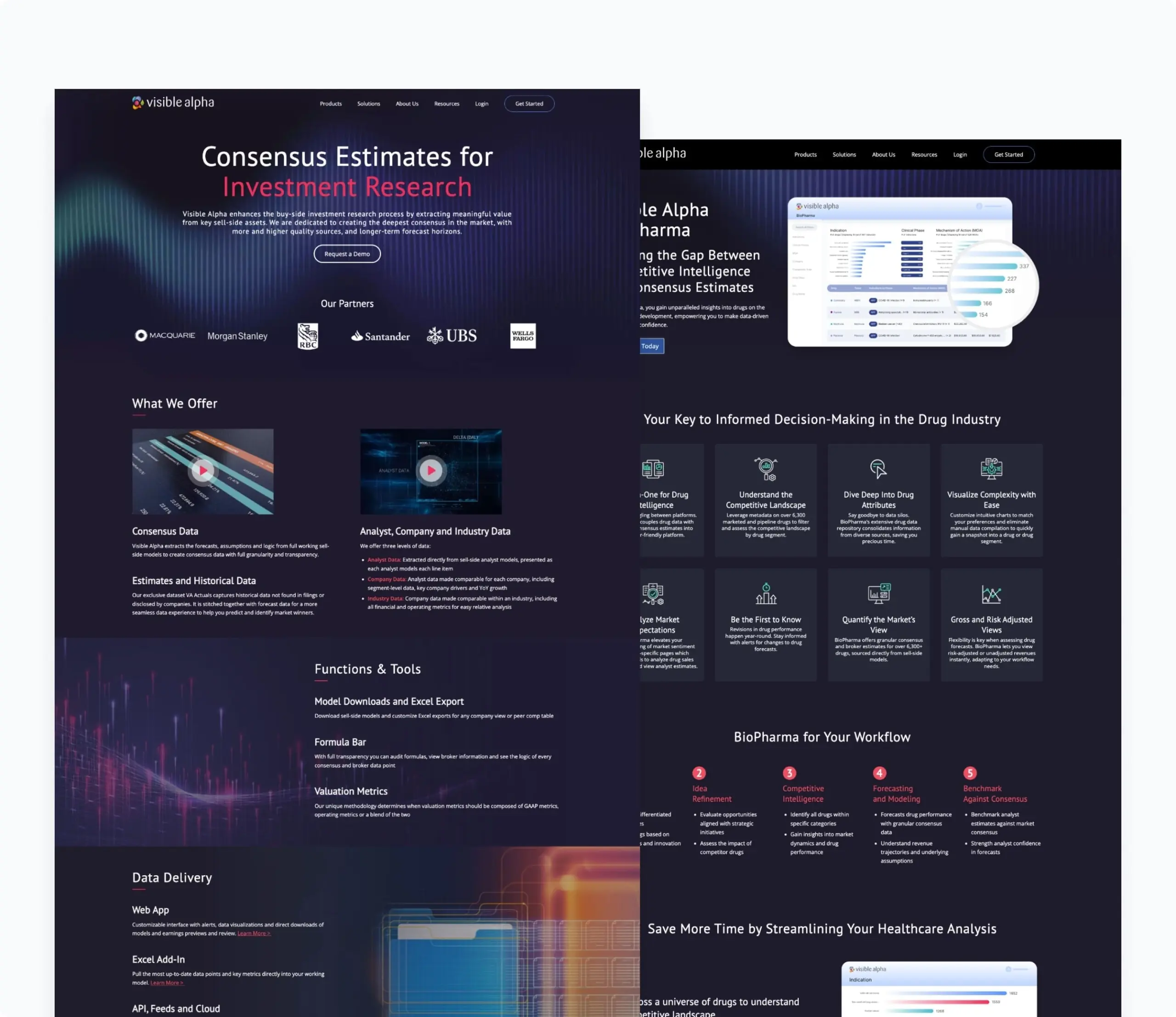 Visible alpha website design desktop