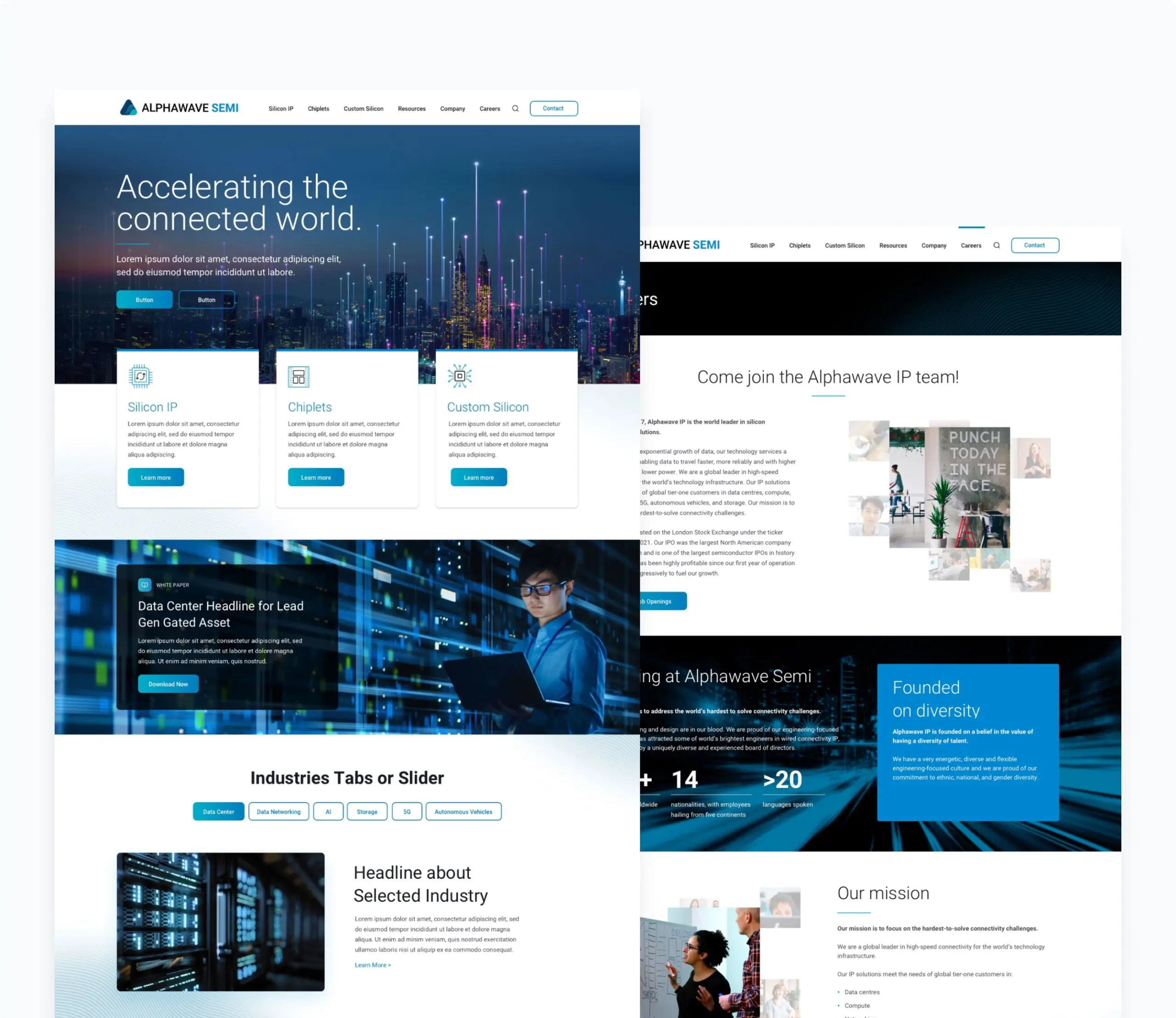 Alphawave b2b website design