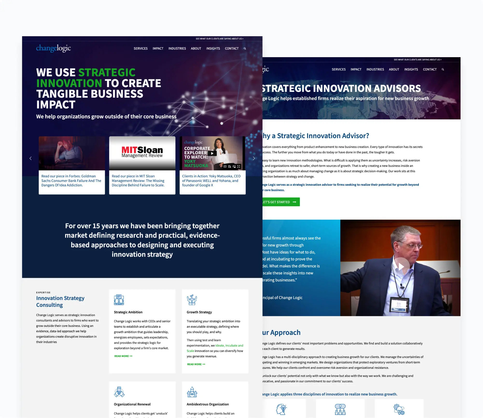 Changelogic b2b website design