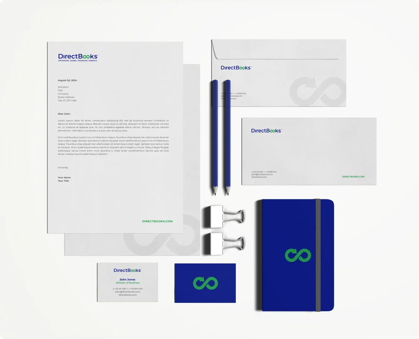 Directbooks b2b brand identity mobile
