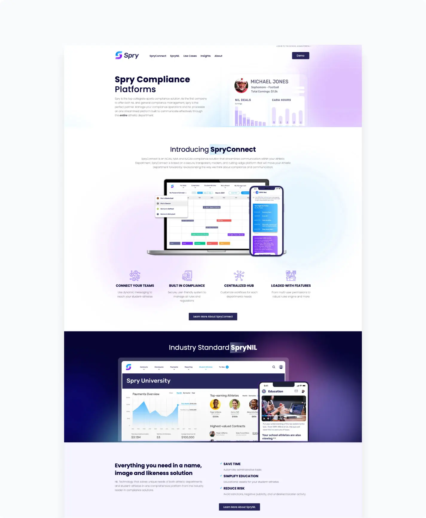 Spry b2b website design home mobile