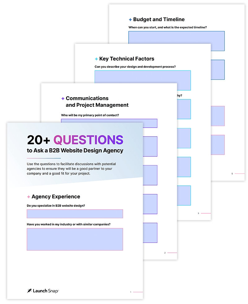 questions ask b2b website design agency inside