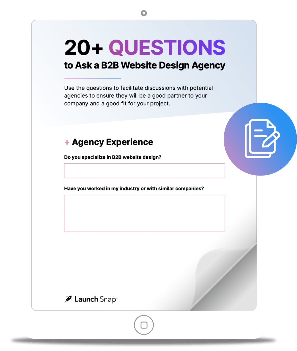 questions ask b2b website design agency pdf